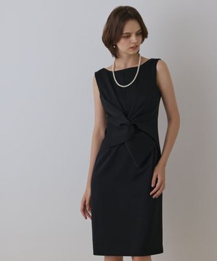 GRACE CONTINENTAL サテンクロスドレープワンピース