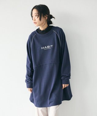 CRAFT STANDARD BOUTIQUE ライン入りロゴチュニック Navy