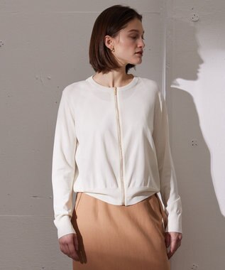 BEIGE， NADIA / ジップアップカーディガン Ecru