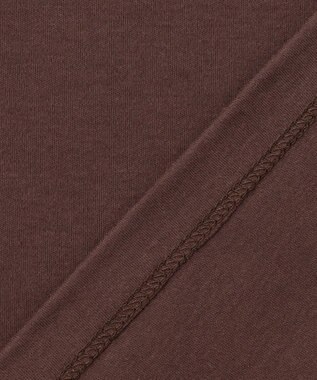 Feroux 【汗ジミが目立たない・洗える】チュール袖パフスリーブ Tシャツ ダークブラウン系