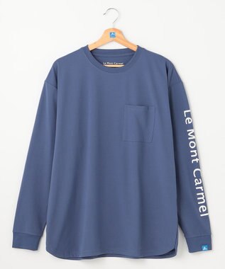 SHARE PARK MENS 【UNISEX】吸水速乾 ショルダーロゴロングスリーブTシャツ（L・XLサイズ） アッシュネイビー