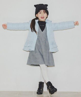 ANY KIDS 【洗濯機OK】中綿リボンコート ミント