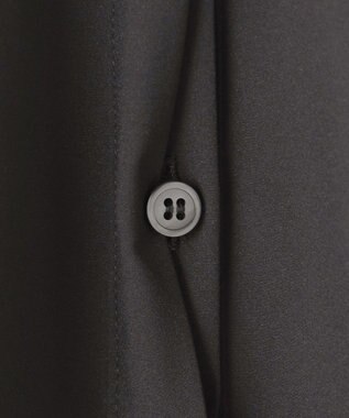 #Newans 【洗濯機可／撥水】シャーリングネック ボリュームスリーブシャツ ブラック