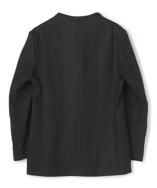 JOSEPH HOMME ペアースキンリネン　ノーカラージャケット ブラック系