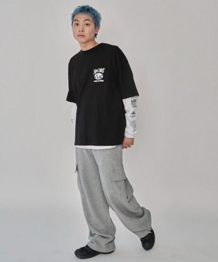 WEGO 【ユニセックス着用ITEM】別注BENDAVISアンサンブルグラフィックT ブラック