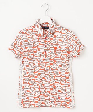 23区GOLF 【WOMEN】【吸水速乾/UVカット】YELL総柄プリントポロシャツ オレンジ系5