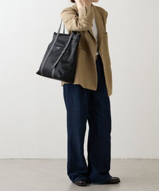 russet アシンメトリーハンドルトートバッグ(SF-237) Black