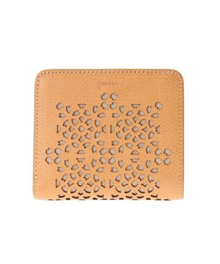 genten フラッターカットワーク 二つ折り財布 ヌメベージュ