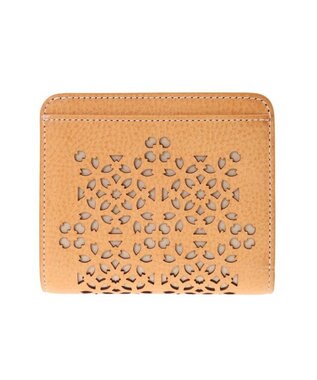 genten フラッターカットワーク 二つ折り財布 ヌメベージュ