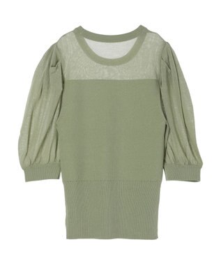 earth music&ecology シアーパワショルニットプルオーバー Mint