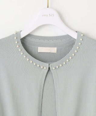ANY SIS 【AIコラボ】リブインナー アンサンブル ミントグレー