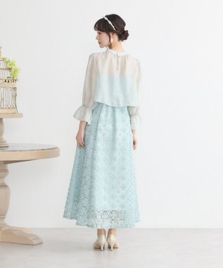 earth music&ecology SET2点シアーブラウス＋3Dレースワンピース ミント