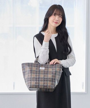 ROOTOTE 3608【ラミネート加工】EU.デリ.ラミネート-T 03：チェック・ブラウン