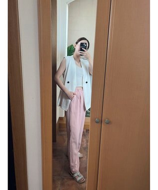 Green Parks AnriettMusee ネック切替デザインベスト Off White