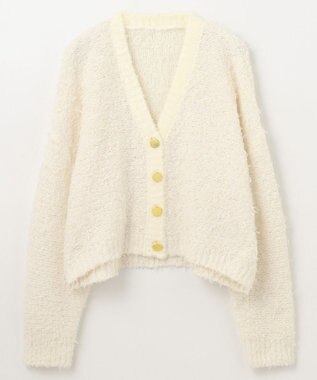 GRACE CONTINENTAL ツイーディーリボンヤーンカーディガン キナリ