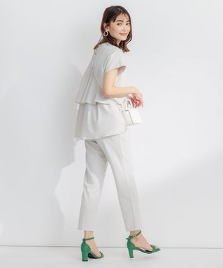 組曲 【吸湿・冷感・UVケア】スタイルアップジャージー パンツ ライトグレー系