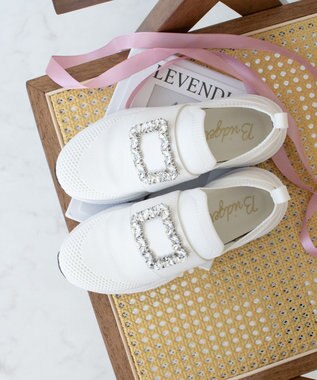 Bridget Birkin 【Bridget Birkin】ビジューバックルニットスニーカー ホワイト