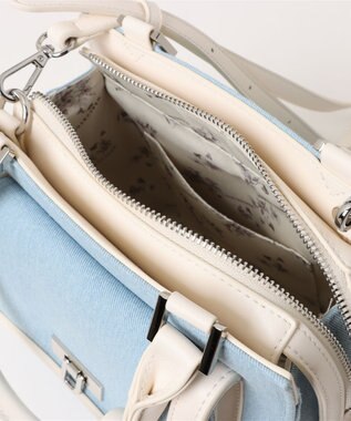 style code 【MERCURYDUO/マーキュリーデュオ】デニムコンビ　フラップハンドバッグ サックス