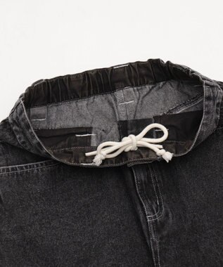 WEGO 【ユニセックス着用YD/ウエスト調整可/MLサイズ展開】グラフィックデニムパンツ デニムブラックソノタ