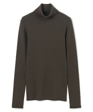BEIGE， 【BEIGE,ecru/WEB限定・洗える】RIB TOPS /  コットンシルクハイネックトップス Khaki