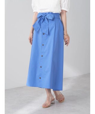 earth music&ecology ウエストリボンヘムスカート Blue