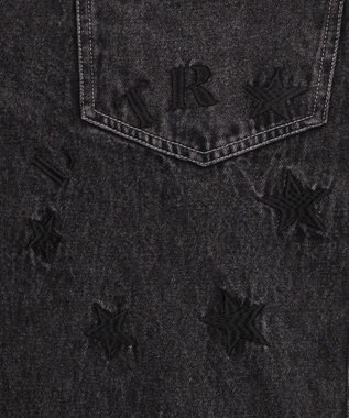 WEGO 【ユニセックス着用YD/ウエスト調整可/MLサイズ展開】グラフィックデニムパンツ デニムブラックソノタ