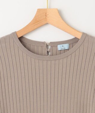 組曲 【WEB限定】リブニットコンビワンピース モカブラウン×ブラック系