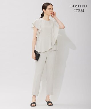 ICB 【WEB限定・洗える】BackSatinGeorgette ラッフルブラウス ベージュ系