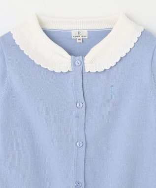 組曲 KIDS 【110-140㎝】リボンカラー カーディガン サックスブルー系