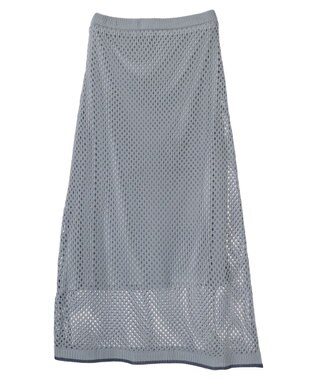 CRAFT STANDARD BOUTIQUE 配色メッシュニットスカート Grayish Blue