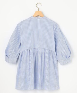 組曲 L 【WEB限定】コンパクトシャーティング ペプラムブラウス ブルーストライプ系1