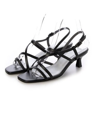 MODE ET JACOMO <MODE ET JACOMO>アシンメトリーストラップサンダル ブラック