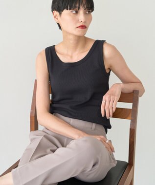 AMERICAN HOLIC テレコタンクトップ Black