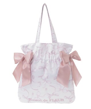 Maison de FLEUR リボン柄ダブルリボントートバッグ Pink