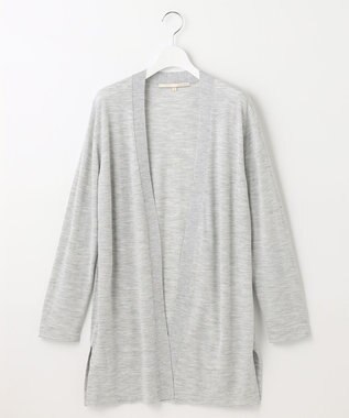 自由区 L 【洗える】CARIAGGI スーパーエクストラファインメリノ ニットカーディガン ライトグレー系