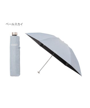 MOONBAT 【 遮光率100％/遮熱/UV/軽量】MACKINTOSH PHILOSOPHY(マッキントッシュフィロソフィー)晴雨兼用日傘 無地 シャンブレーBarbrella バーブレラ 折りたたみ傘 フワクール生地使用 ペールスカイ