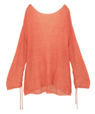 YECCA VECCA 袖シャーリングシアーニット Orange