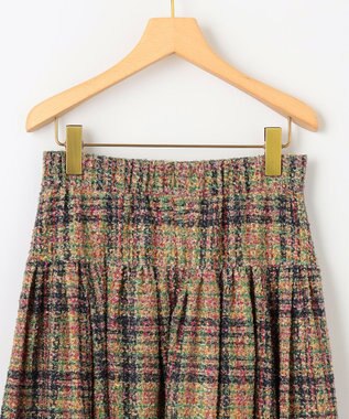 組曲 ギミックチェックツイードスカート イエローミックス系5