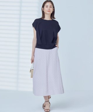 組曲 L 【WEB限定】コンシャスジャージーフレンチスリーブカットソー ブラック系