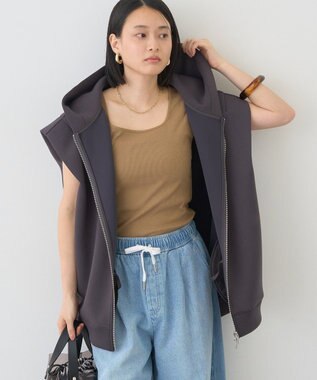 AMERICAN HOLIC ポンチZIPフーディーベスト Ivory