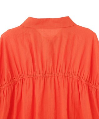 YECCA VECCA 綿麻シアーボリュームギャザーシャツ Off White