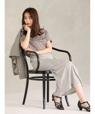 Green Parks フレンチスリーブ筆記体刺繍ロゴプルオーバー Brown