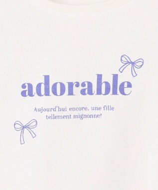 ANY KIDS 【一部店舗/WEB限定】【綿100%】プリント 半袖Tシャツ オフホワイト×ライン