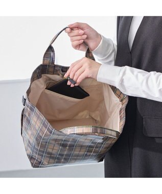 ROOTOTE 3608【ラミネート加工】EU.デリ.ラミネート-T 03：チェック・ブラウン