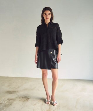 GRACE CONTINENTAL バックタックレースシャツ ブラック