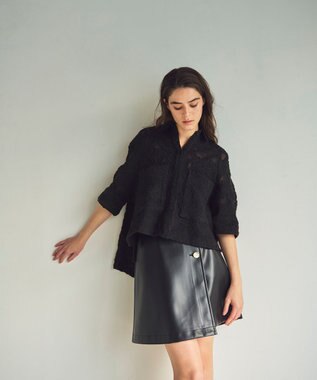 GRACE CONTINENTAL バックタックレースシャツ ブラック