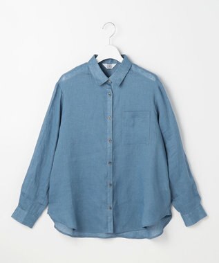 J.PRESS LADIES S 【WEB限定カラーあり・2way】リネン シャツ ブラウス ダルブルー系
