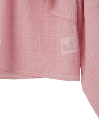 earth music&ecology シアーチェック2wayオフショルブラウス Pink