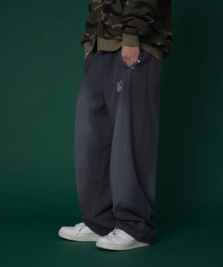 WEGO 【ユニセックス着用ITEM/ウエストゴム】ロゴスウェットパンツ スミクロ