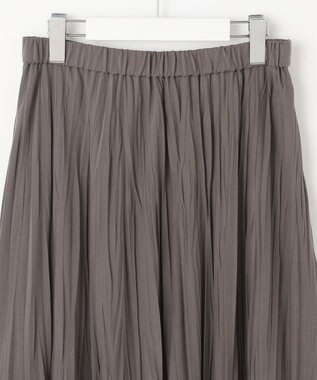 J.PRESS LADIES 【洗える】パウダリージャージー ランダムプリーツ スカート モカグレー系